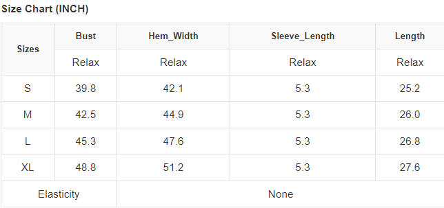 sizing chart for Feminine ruffle off-shoulder blouse with flounce sleeves and floral print, offering a trendy and romantic look with playful ruffle detailing.