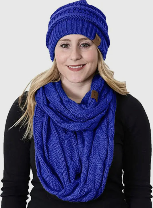 Beanie and infinity scarf bundle