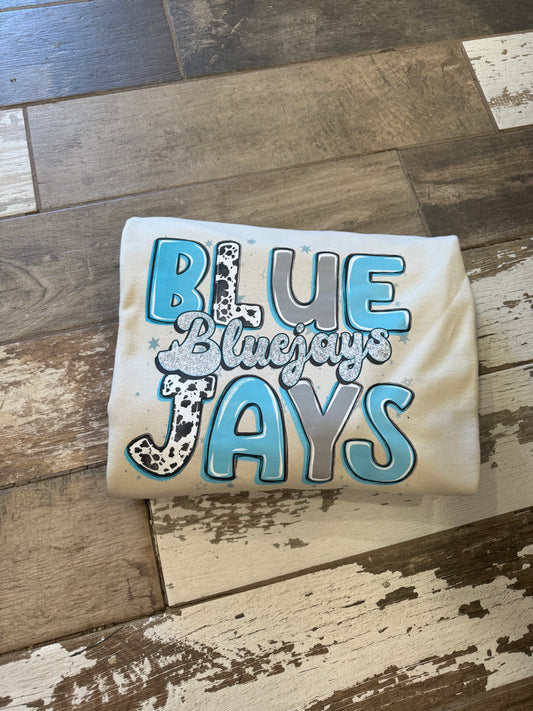 Bluejays cow print crewneck sweatshirt