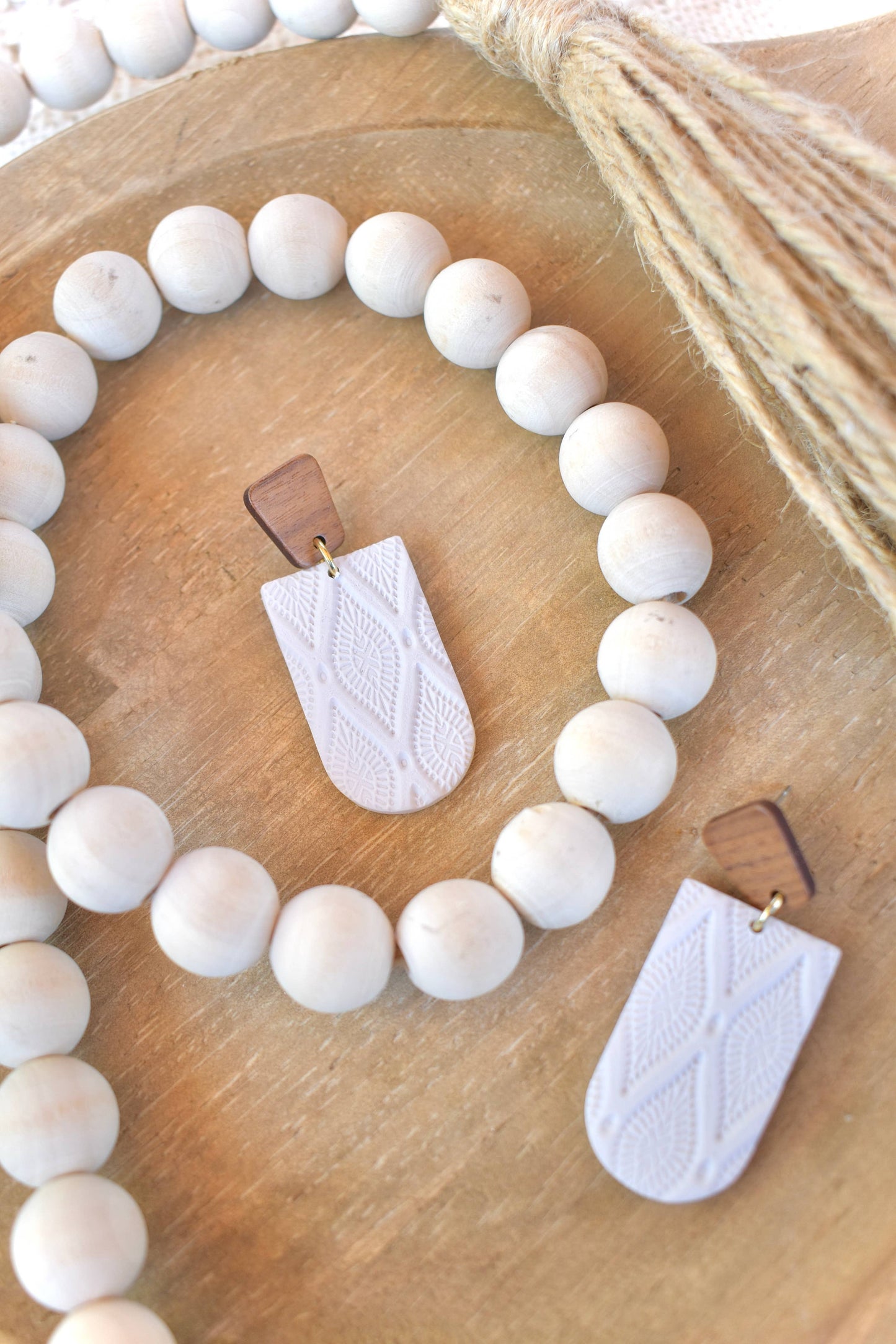 Dusty Rose Creations - Simplistic Boho Dangles- Clay Earrings
