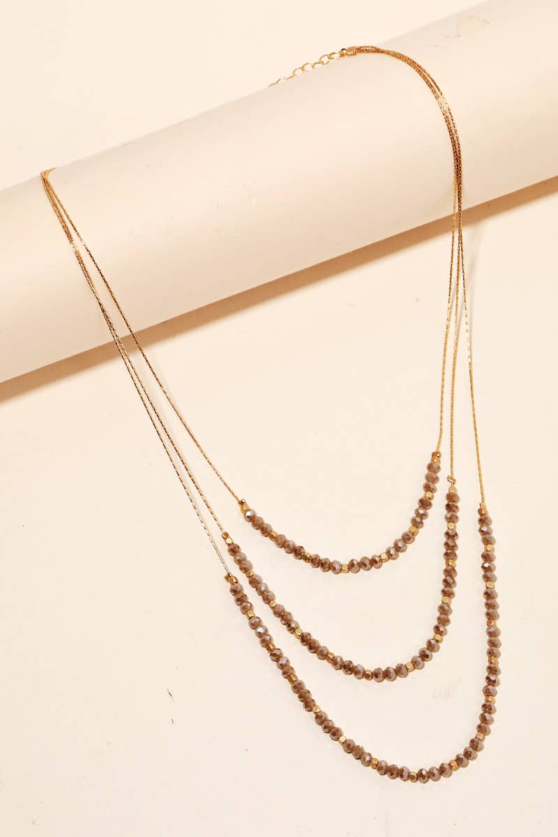 Anarchy Street - Layered Glass Beaded Necklace: MINT