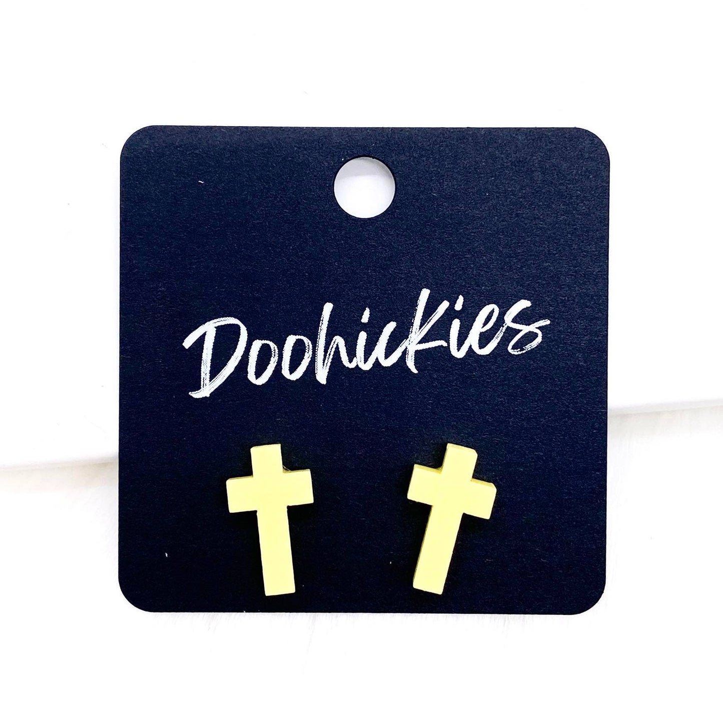 Doohickies - 16mm Pastel Cross Singles -Stud Earrings: Pastel Mint