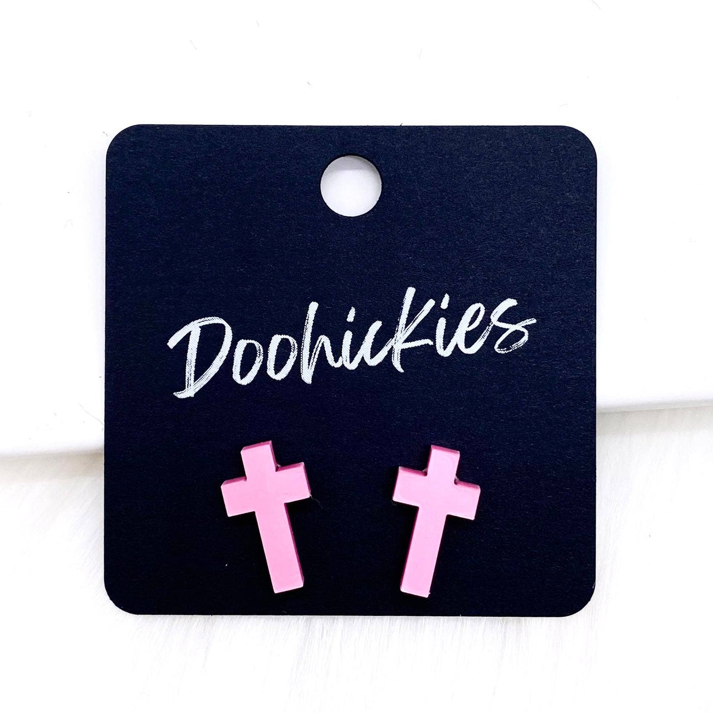 Doohickies - 16mm Pastel Cross Singles -Stud Earrings: Pastel Mint