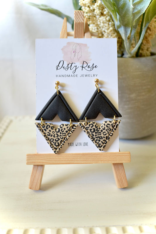 Dusty Rose Creations - Triangle Cheetah Dangles