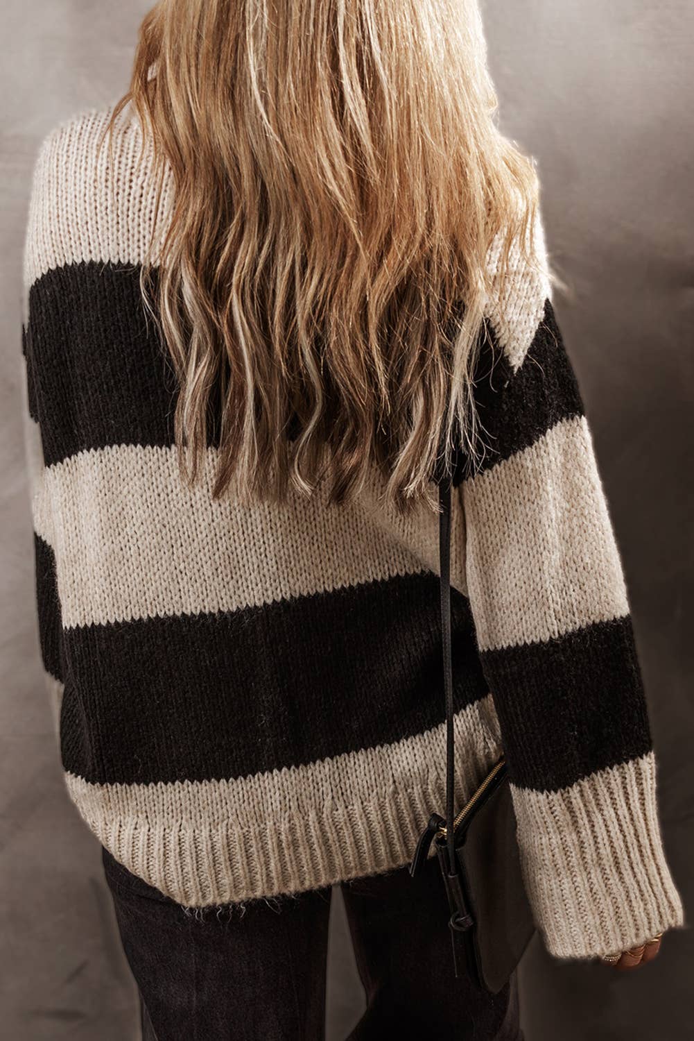Colorblock Pullover Loose Sweater