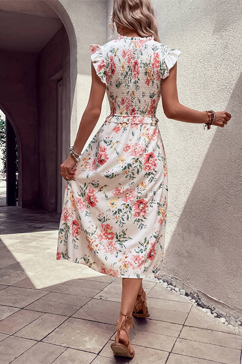 Lily Clothing - SLEEVELESS DRESS_CWDSD1618: WHITE / (XL) 1