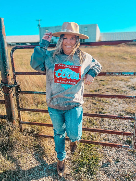 COORS RODEO BLEACHED SWEATSHIRT: