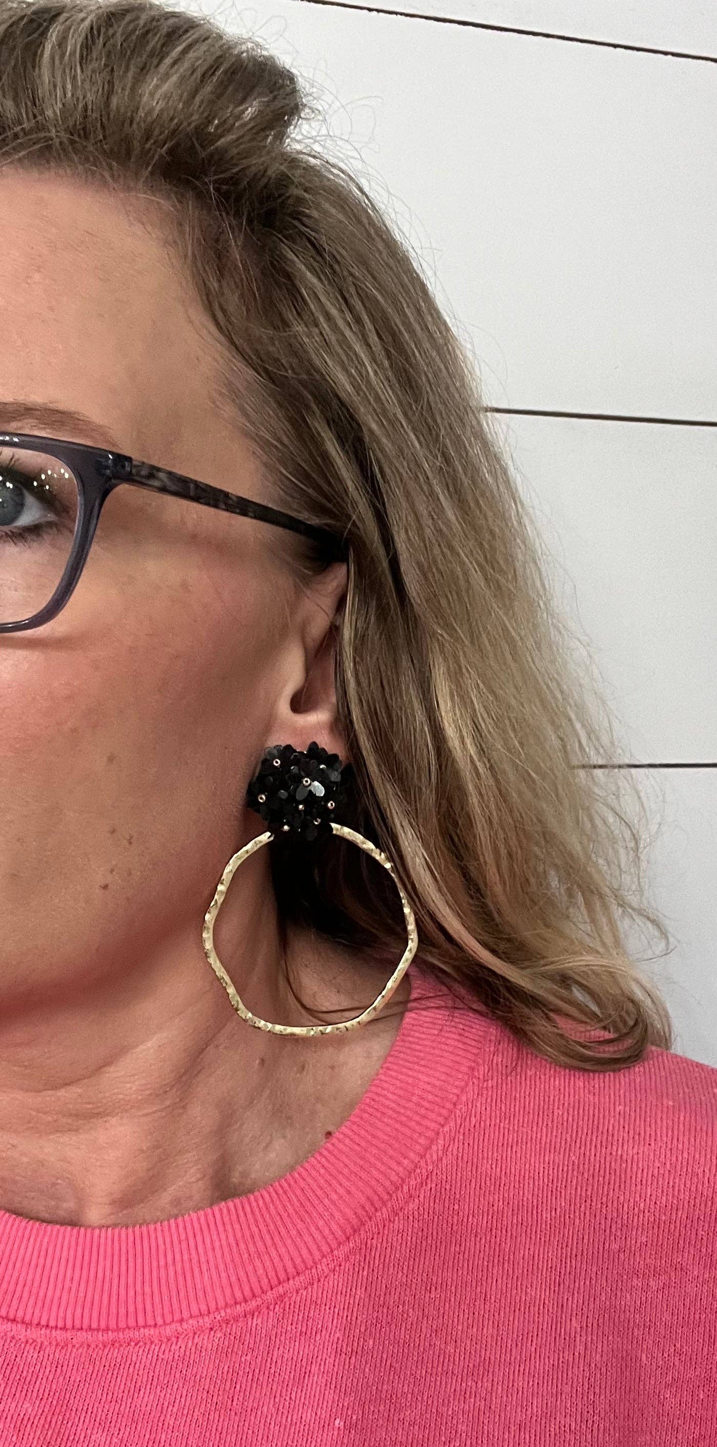 Bleu Olive Designs - Black Floral RD Showstopper Earrings