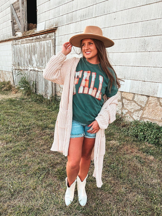 FALL PLAID TEE: