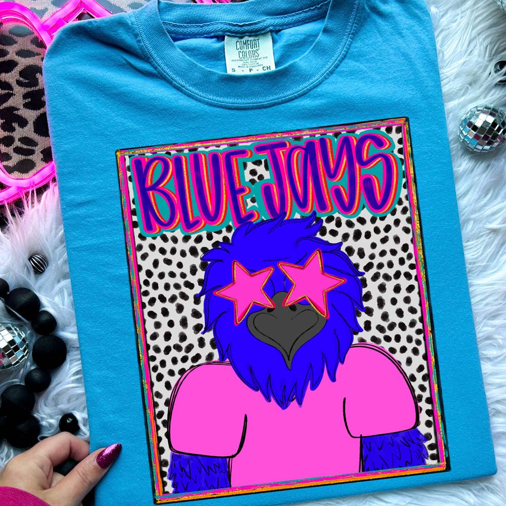 Trendy Transfers - Blue Jays Colorful Mascot DTF Heat Transfer: Adult