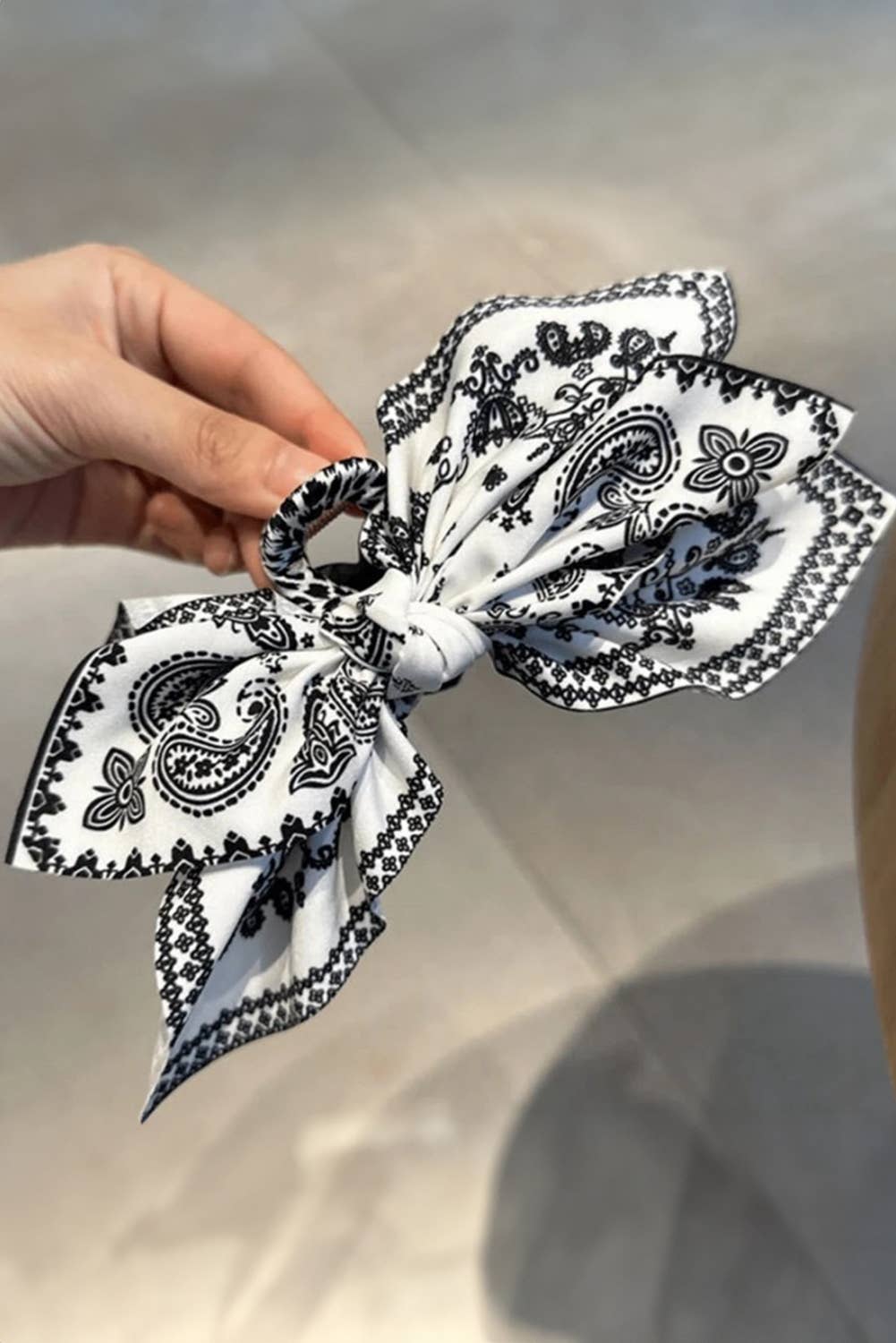 Little Daisy Closet - LDC Paisley Floral Print Bow Knot Hair Clip: Black