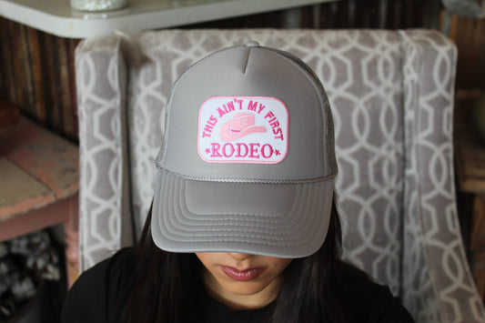 Vibes Hat Company - Aint My First Rodeo Trucker: Neon Pink Foam Trucker