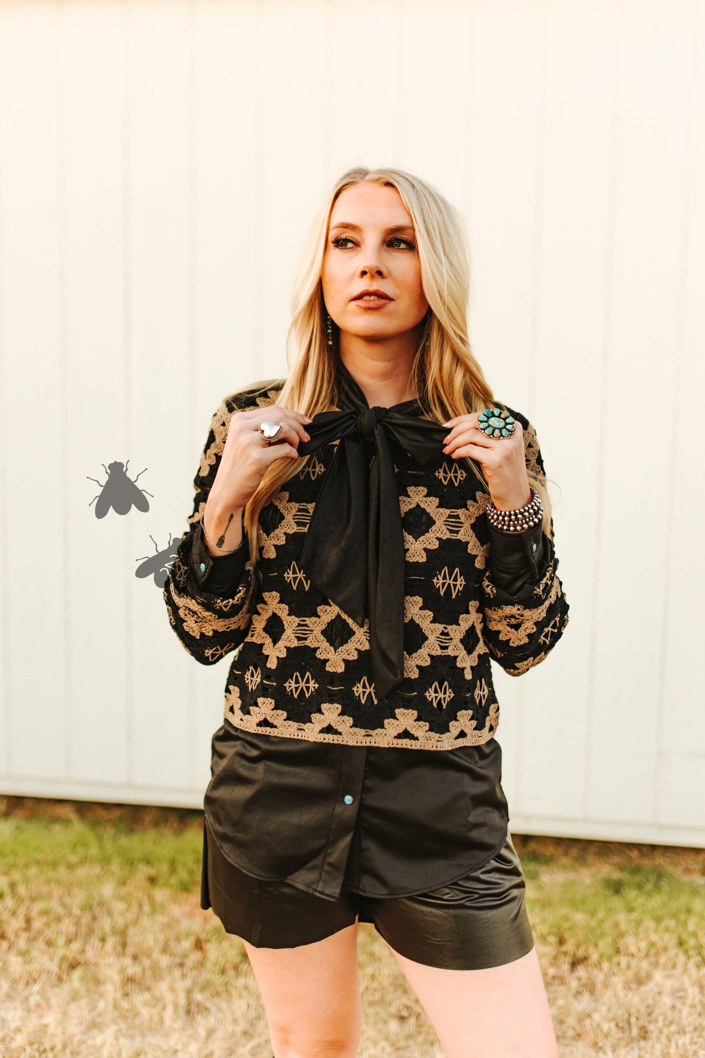 2 Fly Co - LEATHER OUTLAW *MIDNIGHT: XL