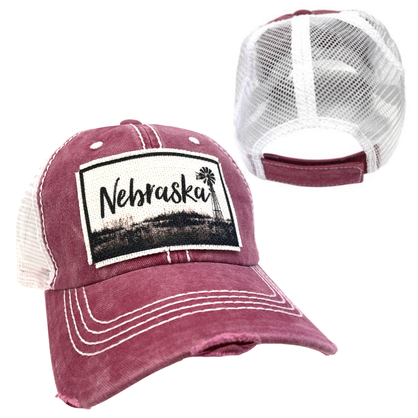 dkhandmade - NEBRASKA WINDMILL HATS: Black with Black Mesh Unisex