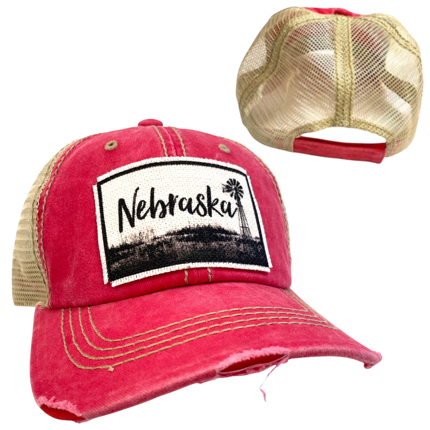 dkhandmade - NEBRASKA WINDMILL HATS: Black with Black Mesh Unisex