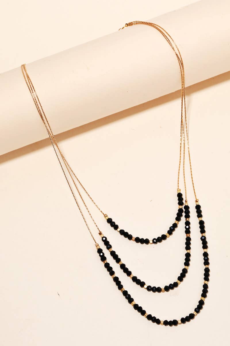 Anarchy Street - Layered Glass Beaded Necklace: MINT