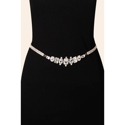 Anarchy Street - Bridal Rhinestone Studded Chain Belt: G