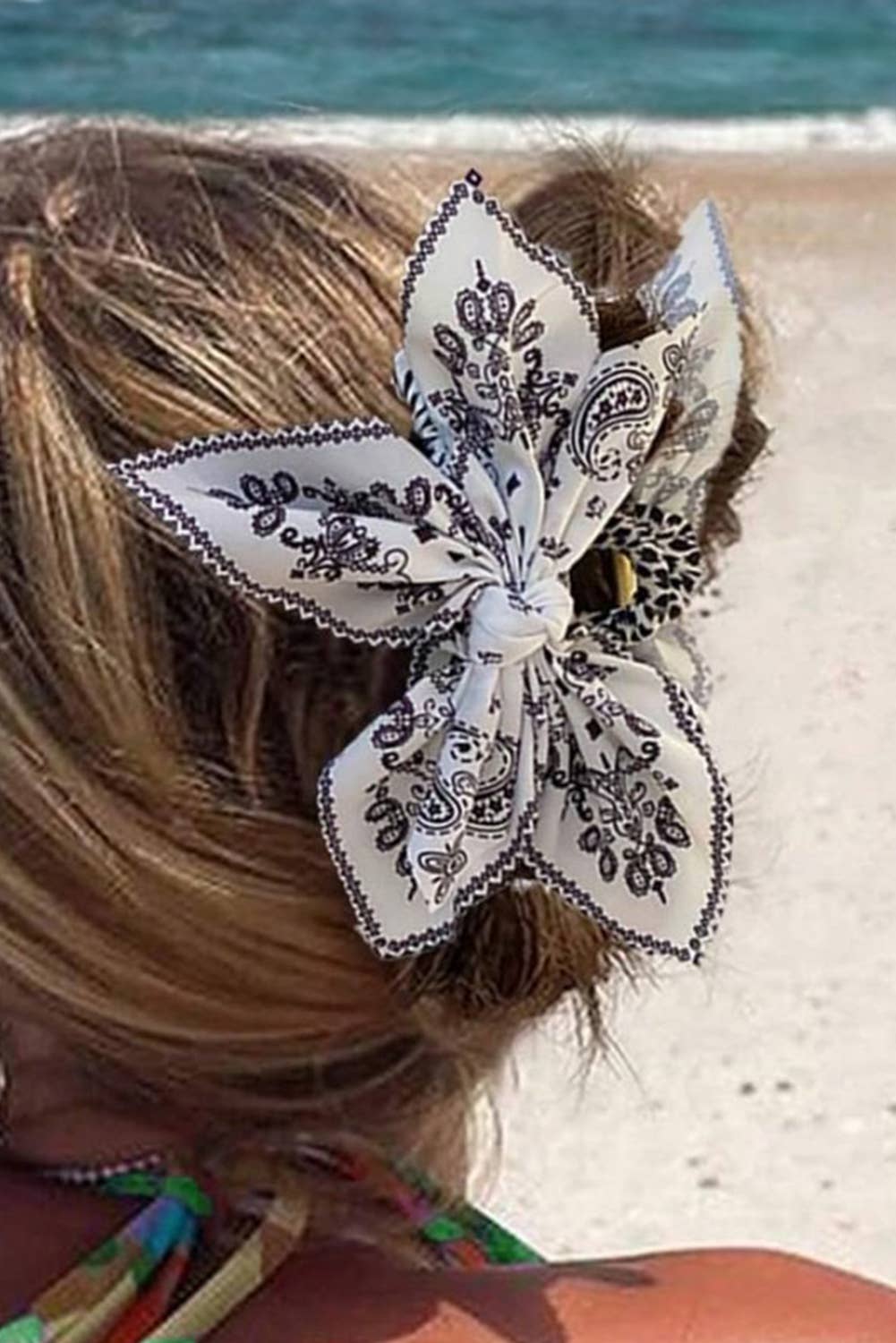 Little Daisy Closet - LDC Paisley Floral Print Bow Knot Hair Clip: Black