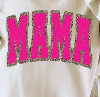 Pink Font Leopard Mama Tee