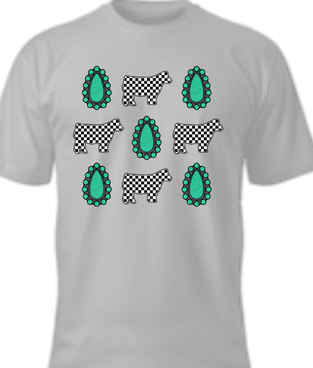 Show Cows and Turquoise Conchos T-Shirt