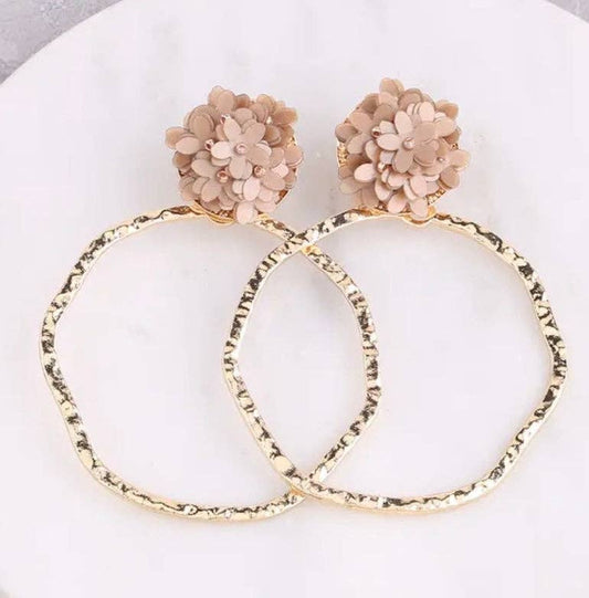 Bleu Olive Designs - Taupe Floral RD Showstopper Earrings