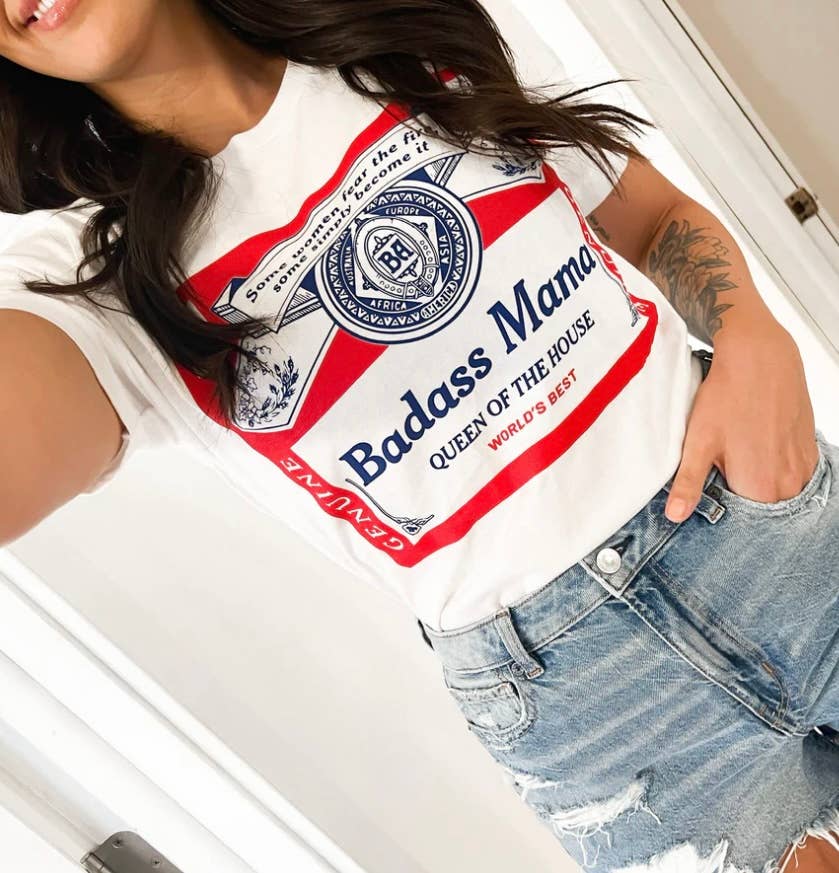 Bad A** Mama Budweiser Tee - High quality unisex screen print shirt
