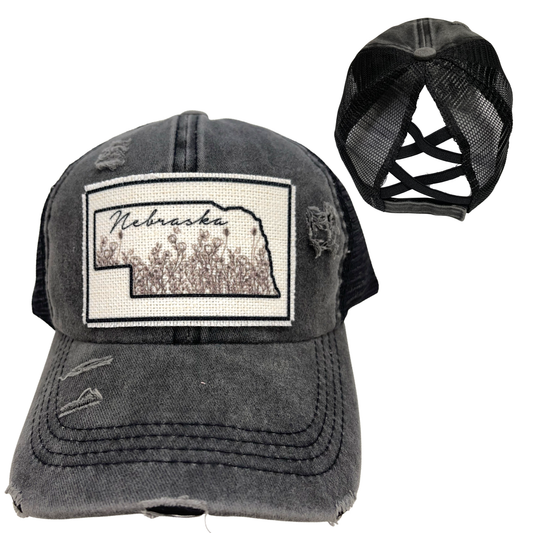 dkhandmade - NEBRASKA WILDFLOWERS PONYTAIL AND UNISEX HATS