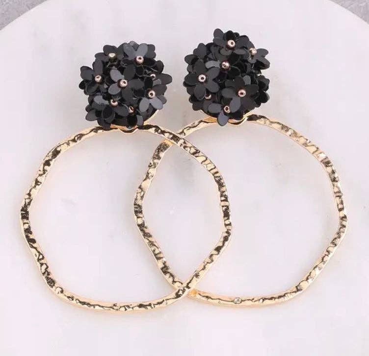 Bleu Olive Designs - Black Floral RD Showstopper Earrings