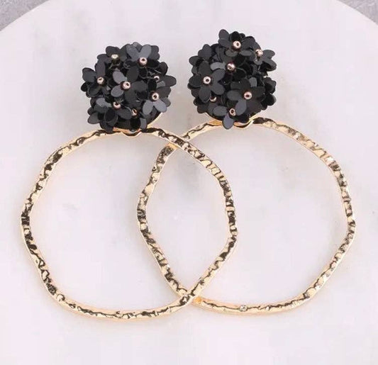Bleu Olive Designs - Black Floral RD Showstopper Earrings