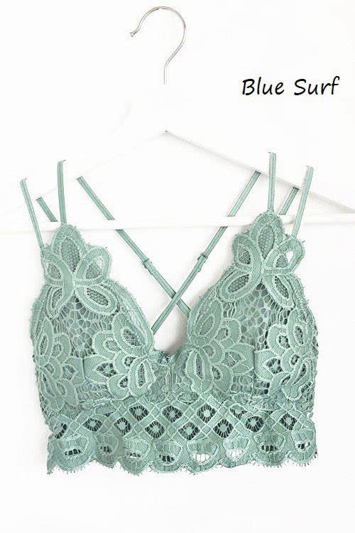 Vanilla Monkey Scalloped Lace Cami Bralette - Lace detailing with adjustable straps and removable bra pads